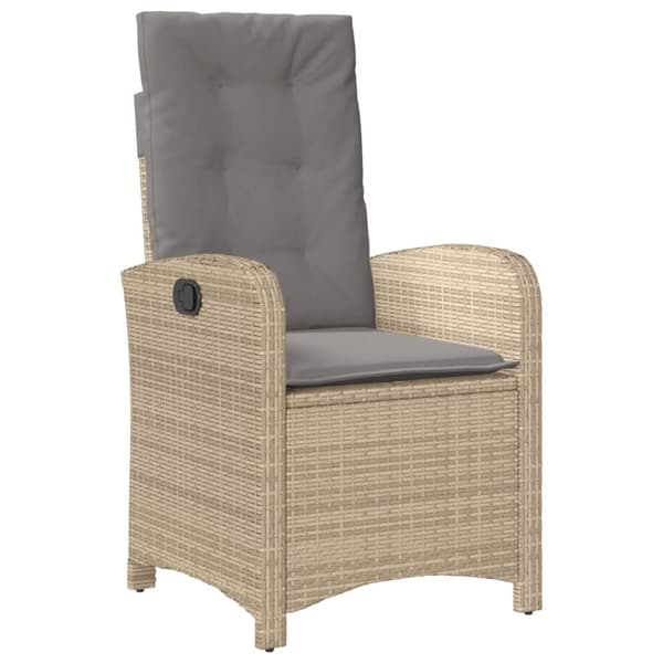 vidaXL spisebordssæt til haven 5 dele med hynder polyrattan beige