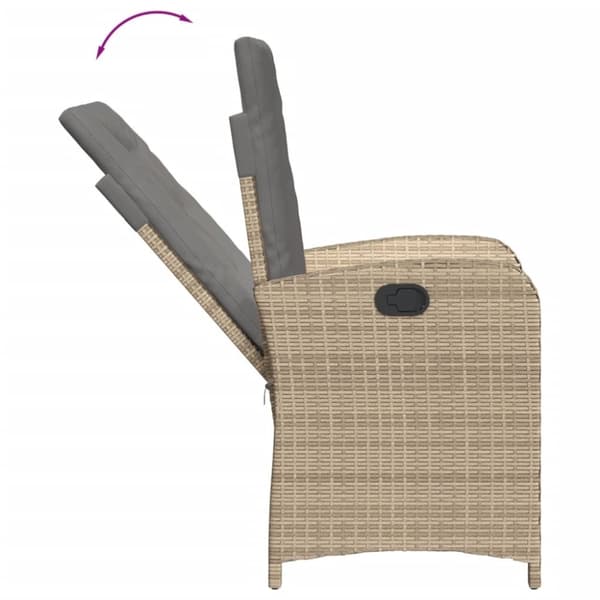 vidaXL spisebordssæt til haven 5 dele med hynder polyrattan beige