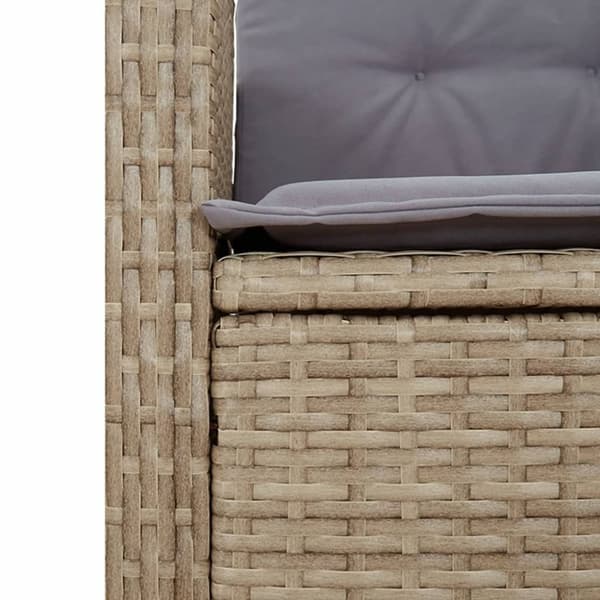vidaXL spisebordssæt til haven 5 dele med hynder polyrattan beige