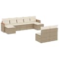 Miniatyrbillede 1 af 3: vidaXL sofasæt til haven 9 dele med hynder polyrattan beige