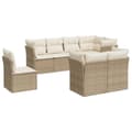 Miniatyrbillede 1 af 3: vidaXL sofasæt til haven 8 dele med hynder polyrattan beige