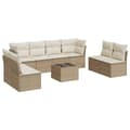 Miniatyrbillede 1 af 3: vidaXL sofasæt til haven 9 dele med hynder polyrattan beige