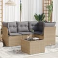 Miniatyrbillede 1 af 3: vidaXL sofasæt til haven 5 dele med hynder polyrattan beige