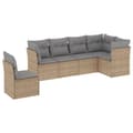 Miniatyrbillede 1 af 3: vidaXL sofasæt til haven 6 dele med hynder polyrattan beige