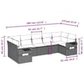 Miniatyrbillede 2 af 3: vidaXL sofasæt til haven 7 dele med hynder polyrattan sort