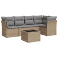 Miniatyrbillede 2 af 3: vidaXL sofasæt til haven 6 dele med hynder polyrattan beige