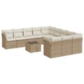 Miniatyrbillede 1 af 3: vidaXL sofasæt til haven 12 dele med hynder polyrattan beige