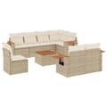 Miniatyrbillede 1 af 3: vidaXL sofasæt til haven 9 dele med hynder polyrattan beige
