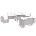 Miniatyrbillede 2 af 3: vidaXL sofasæt til haven 11 dele med hynder polyrattan beige