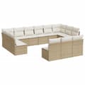 Miniatyrbillede 1 af 3: vidaXL sofasæt til haven 13 dele med hynder polyrattan beige