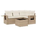 Miniatyrbillede 1 af 3: vidaXL sofasæt til haven 5 dele med hynder polyrattan beige