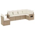 Miniatyrbillede 1 af 3: vidaXL sofasæt til haven 6 dele med hynder polyrattan beige