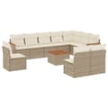 Miniatyrbillede 1 af 3: vidaXL sofasæt til haven 11 dele med hynder polyrattan beige