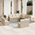 Miniatyrbillede 3 af 3: vidaXL sofasæt til haven 11 dele med hynder polyrattan beige