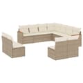 Miniatyrbillede 1 af 3: vidaXL sofasæt til haven 11 dele med hynder polyrattan beige