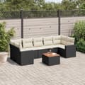 Miniatyrbillede 3 af 3: vidaXL sofasæt til haven 8 dele med hynder polyrattan sort