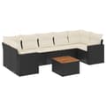 Miniatyrbillede 1 af 3: vidaXL sofasæt til haven 8 dele med hynder polyrattan sort
