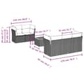 Miniatyrbillede 2 af 3: vidaXL sofasæt til haven 6 dele med hynder polyrattan sort