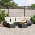 Miniatyrbillede 2 af 11: vidaXL sofasæt til haven 7 dele med hynder polyrattan sort
