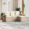 Miniatyrbillede 3 af 3: vidaXL sofasæt til haven 4 dele med hynder polyrattan beige