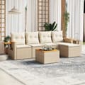 Miniatyrbillede 3 af 3: vidaXL sofasæt til haven 6 dele med hynder polyrattan beige