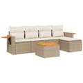 Miniatyrbillede 1 af 3: vidaXL sofasæt til haven 6 dele med hynder polyrattan beige