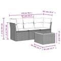 Miniatyrbillede 2 af 3: vidaXL sofasæt til haven 4 dele med hynder polyrattan sort