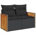 Miniatyrbillede 2 af 9: vidaXL sofasæt til haven 5 dele med hynder polyrattan sort