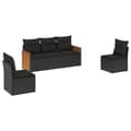 Miniatyrbillede 1 af 9: vidaXL sofasæt til haven 5 dele med hynder polyrattan sort