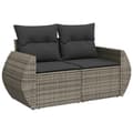 Miniatyrbillede 6 af 11: vidaXL sofasæt til haven 6 dele med hynder polyrattan grå