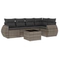 Miniatyrbillede 1 af 11: vidaXL sofasæt til haven 6 dele med hynder polyrattan grå
