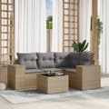 Miniatyrbillede 2 af 4: vidaXL sofasæt til haven 5 dele med hynder polyrattan beige