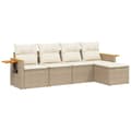 Miniatyrbillede 1 af 3: vidaXL sofasæt til haven 5 dele med hynder polyrattan beige