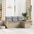Miniatyrbillede 2 af 11: vidaXL sofasæt til haven 4 dele med hynder polyrattan beige