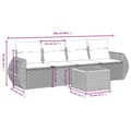 Miniatyrbillede 7 af 11: vidaXL sofasæt til haven 5 dele med hynder polyrattan sort