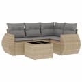 Miniatyrbillede 1 af 11: vidaXL sofasæt til haven 5 dele med hynder polyrattan beige