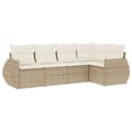 Miniatyrbillede 2 af 11: vidaXL sofasæt til haven 5 dele med hynder polyrattan beige