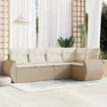 Miniatyrbillede 1 af 11: vidaXL sofasæt til haven 5 dele med hynder polyrattan beige