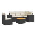 Miniatyrbillede 1 af 3: vidaXL sofasæt til haven 6 dele med hynder polyrattan sort