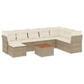 Miniatyrbillede 2 af 3: vidaXL sofasæt til haven 9 dele med hynder polyrattan beige