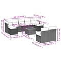 Miniatyrbild 2 av 3: vidaXL Loungegrupp 10 delar med svarta dynor konstrotting
