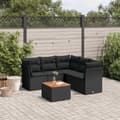 Miniatyrbillede 3 af 3: vidaXL sofasæt til haven 6 dele med hynder polyrattan sort