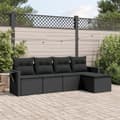 Miniatyrbillede 3 af 3: vidaXL sofasæt til haven 5 dele med hynder polyrattan sort