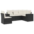 Miniatyrbillede 3 af 11: vidaXL sofasæt til haven 5 dele med hynder polyrattan sort