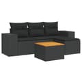 Miniatyrbillede 1 af 3: vidaXL sofasæt til haven 5 dele med hynder polyrattan sort