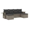 Miniatyrbillede 1 af 3: vidaXL sofasæt til haven 6 dele med hynder polyrattan grå