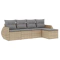 Miniatyrbillede 3 af 11: vidaXL sofasæt til haven 5 dele med hynder polyrattan beige