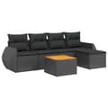 Miniatyrbillede 3 af 4: vidaXL sofasæt til haven 6 dele med hynder polyrattan sort