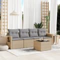Miniatyrbillede 3 af 3: vidaXL sofasæt til haven 5 dele med hynder polyrattan beige