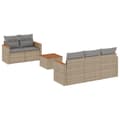 Miniatyrbillede 1 af 3: vidaXL sofasæt til haven 6 dele med hynder polyrattan beige